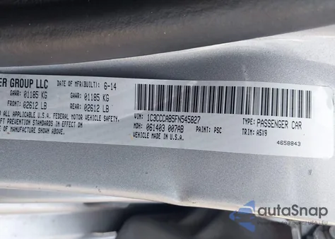 2015 Chrysler 200 Limited z USA, uszkodzony, nr VIN 1C3CCCAB5FN545827